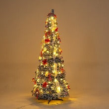 Foldable Telescopic Floor-Standing Green Velvet Christmas Tree With Warm Lights For Holiday Decorations  anassiri.com