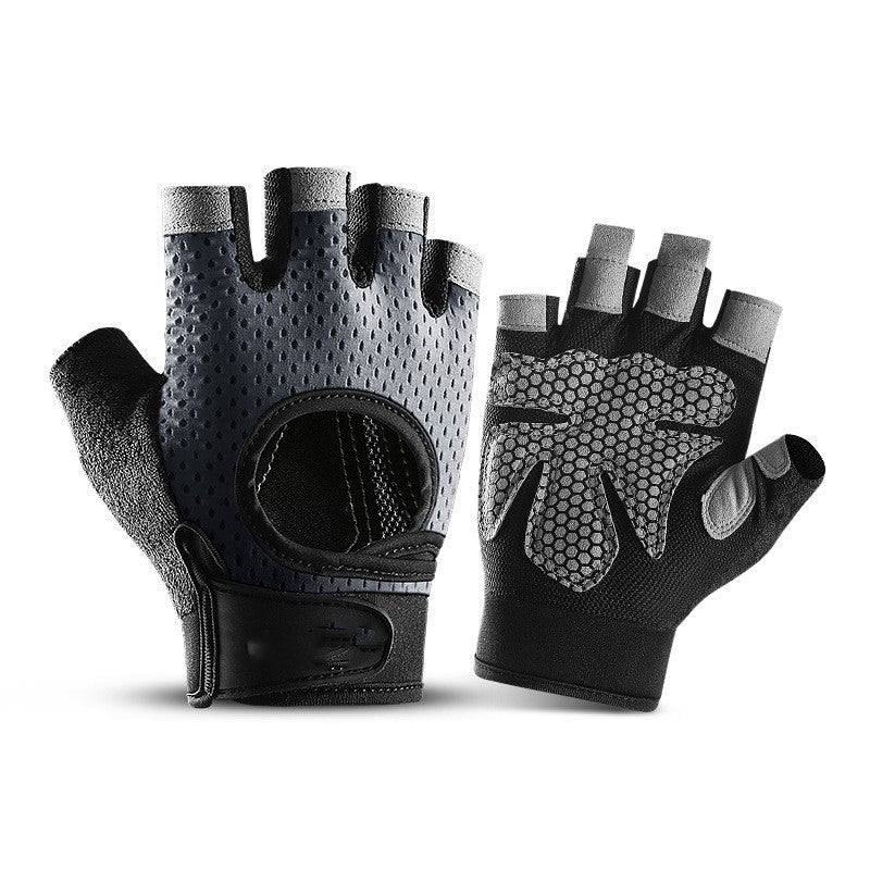 Sports Weightlifting Breathable Non-slip Silicone Half Finger Gloves anassiri.com