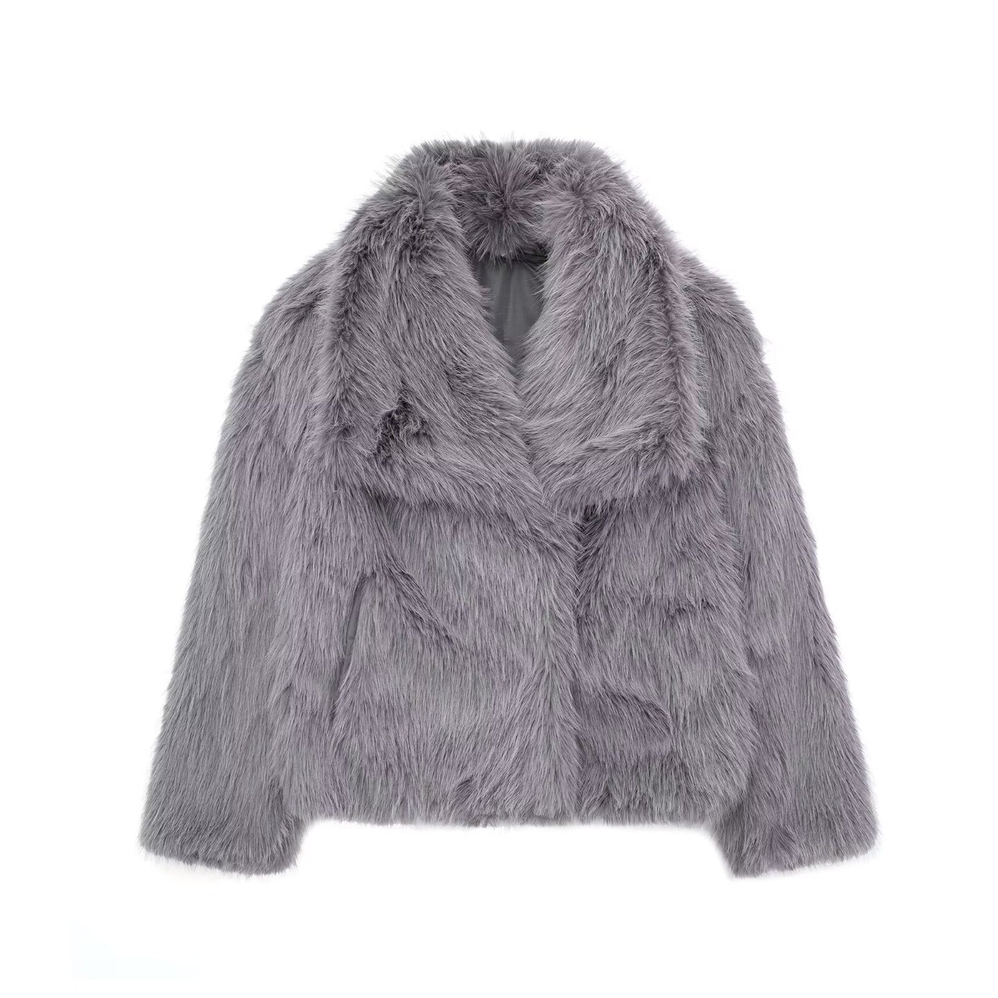 Winter Plush Lapel Coat - Thickened Casual Long Sleeve Outerwear for Women anassiri.com