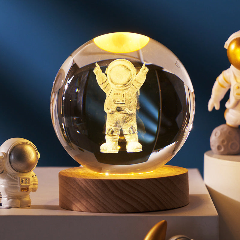 Lampe Cristal 3D Galaxy™ – Système Solaire Gravé & Lumière d’Ambiance Premium anassiri.com