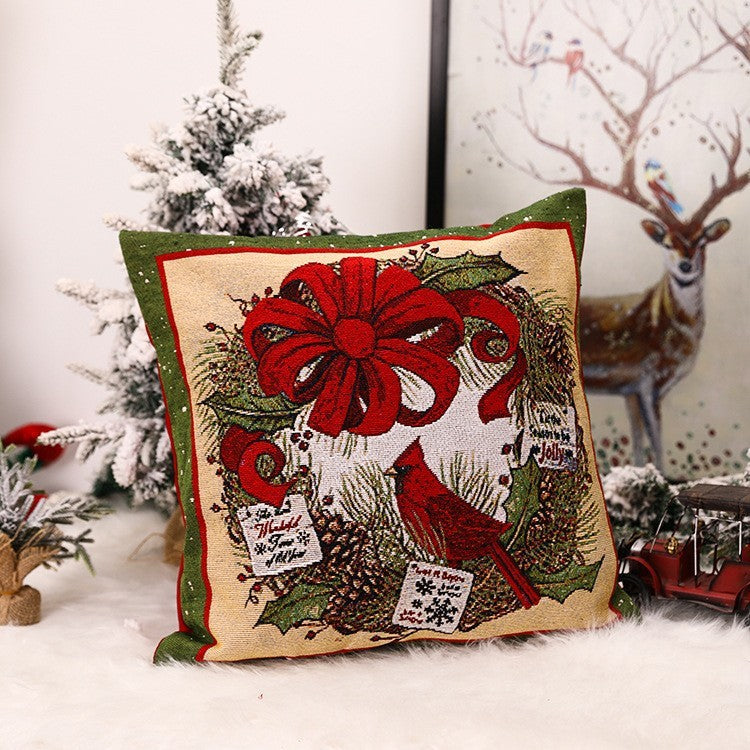 Christmas Square Pillow Cover Home Christmas Decorations anassiri.com