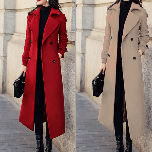 Women's Coat Woolen Extended Suit Collar Trench Coat anassiri.com