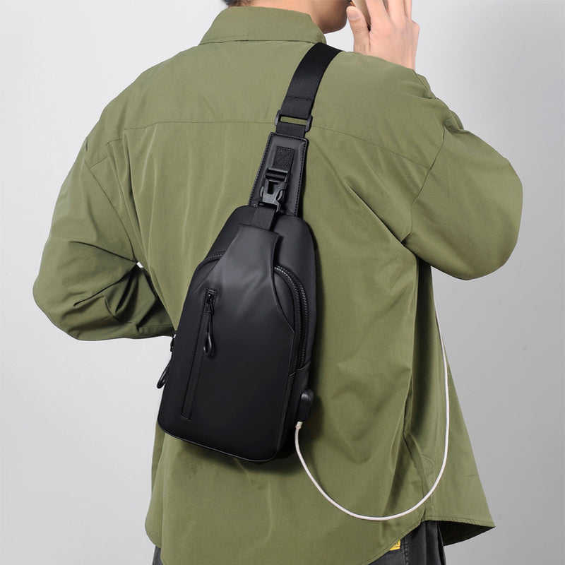 Black Sling Crossbody Backpack Shoulder Bag For Men Chest Bag anassiri.com