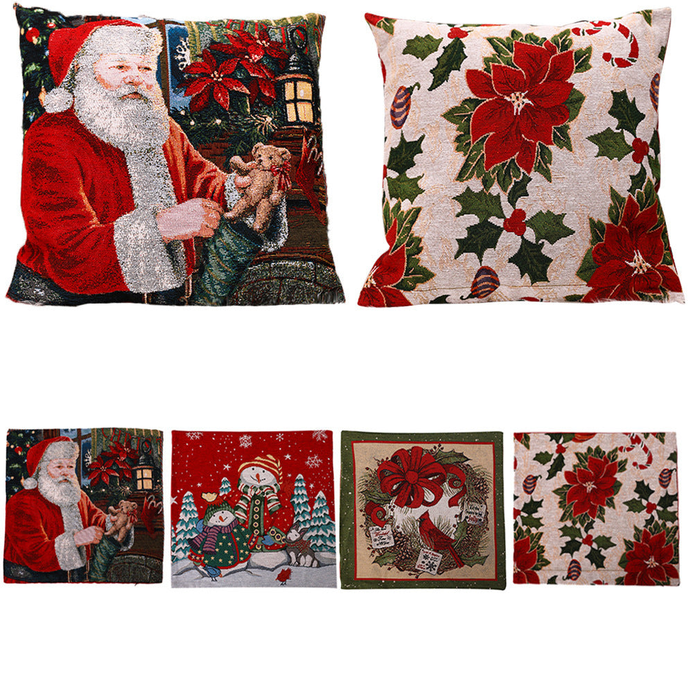 Christmas Square Pillow Cover Home Christmas Decorations anassiri.com