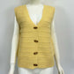 Horn Button Sleeveless V-neck Knitted Vest For Women