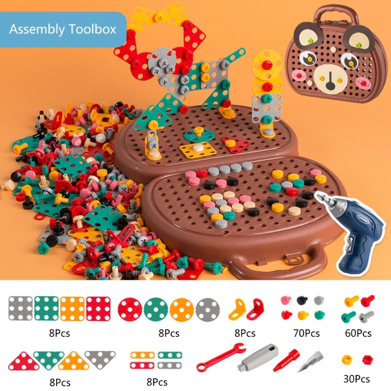Children's Disassembling Tool Box Nut DIY Pallet Building Block Toy  anassiri.com