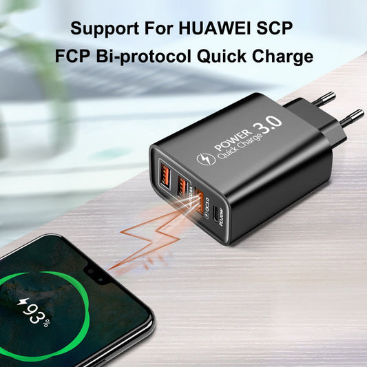 Travel Charger 3USB Type-C Charging Head -  accesoire electronique - anassiri.com anassiri.com
