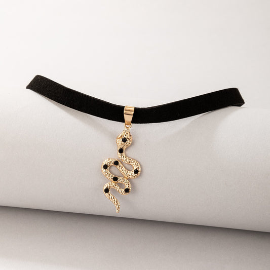 Snake Cobra Chokers Witchy Gothic Grunge Collar Velvet Necklace Dark Jewelry For Gift -   - anassiri.com anassiri.com