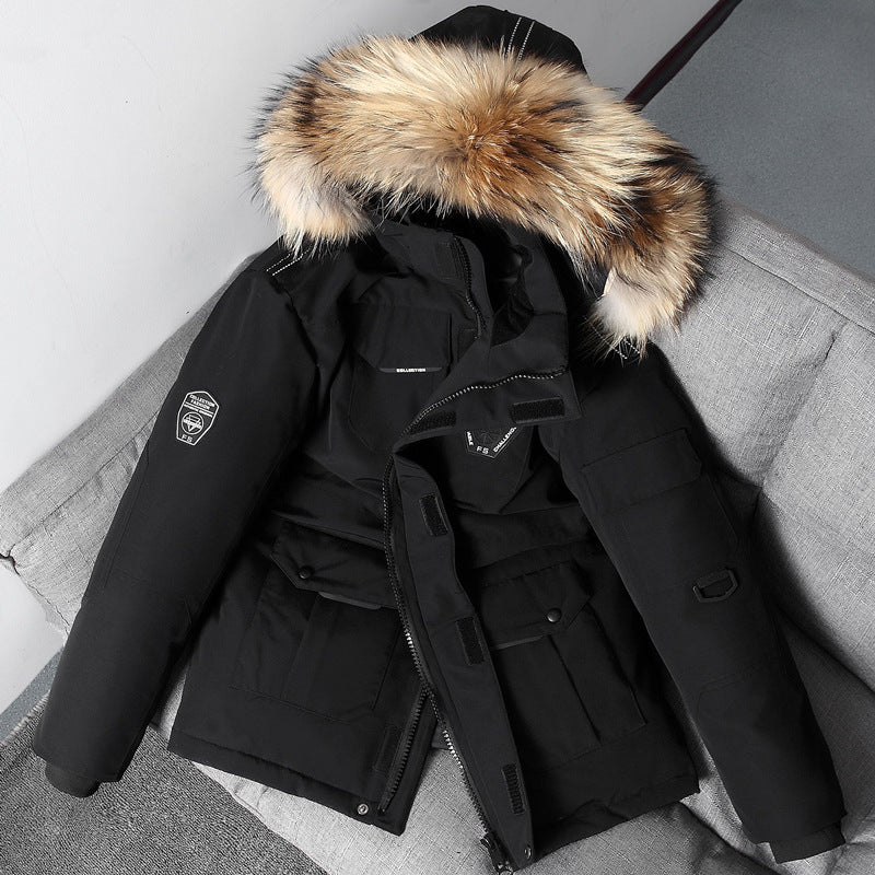 Winter Fur Hooded Down Jacket Men's -  Jacket Women - anassiri.com anassiri.com