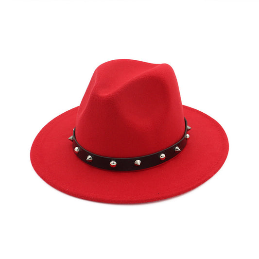 New Style Rivet Accessories Top Hat For Men and Women Woolen Hats -   - anassiri.com anassiri.com