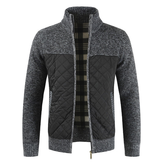 Color Blocking Padded Warm Long Sleeved Sweater Men's Jacket Top -  Montant hommes - anassiri.com anassiri.com