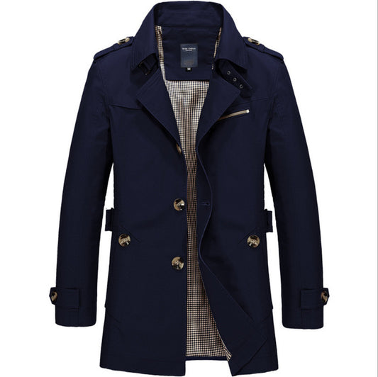 Fashionable And Simple Men's Mid-length Windbreaker Jacket -  Montant hommes - anassiri.com anassiri.com