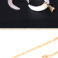 Crystal Semi-precious Stone Moon Pendant Necklace -   - anassiri.com