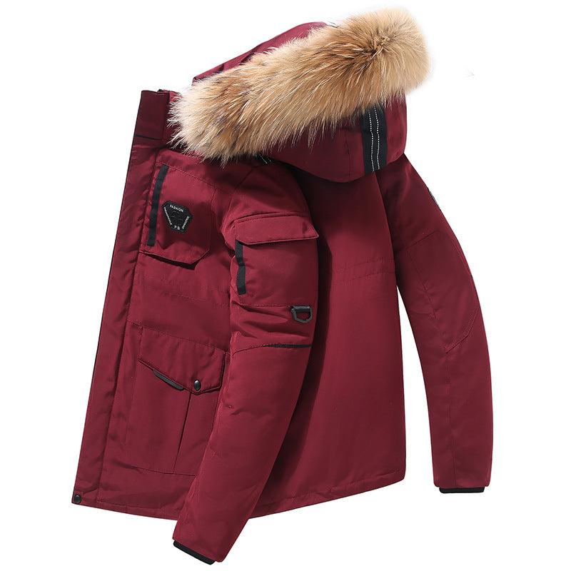 Winter Fur Hooded Down Jacket Men's -  Jacket Women - anassiri.com anassiri.com