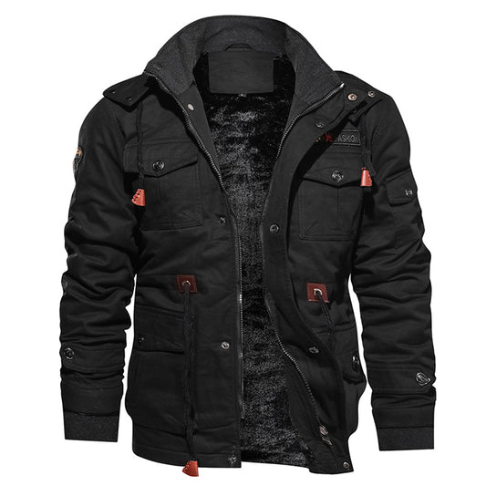 Men Winter Fleece Jacket Warm Hooded Coat Thermal Thick Outerwear Male Military Jacket -  Montant hommes - anassiri.com anassiri.com
