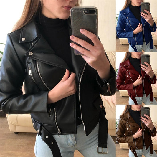 Skinny slim leather jacket motorcycle suit -  vêtement - anassiri.com anassiri.com