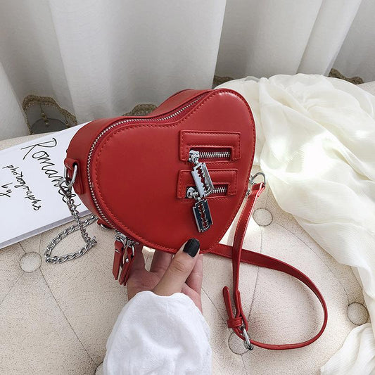 Creative Heart Chain Pu Small Satchel -  WOMEN BAGS - anassiri.com anassiri.com