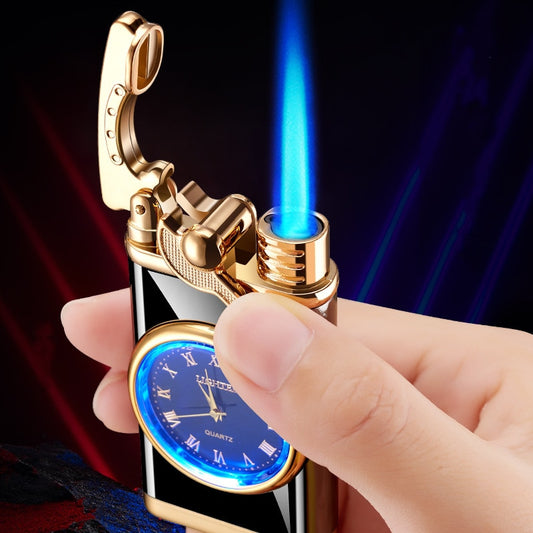 Creative Quartz Watch Windproof Lighter Metal Blue Light -   - anassiri.com anassiri.com