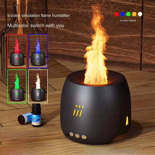 Flame Aroma Diffuser Air Humidifier Ultrasonic Cool Mist Maker Fogger Led Essential Oil Flame Lamp Difusor -   - anassiri.com anassiri.com
