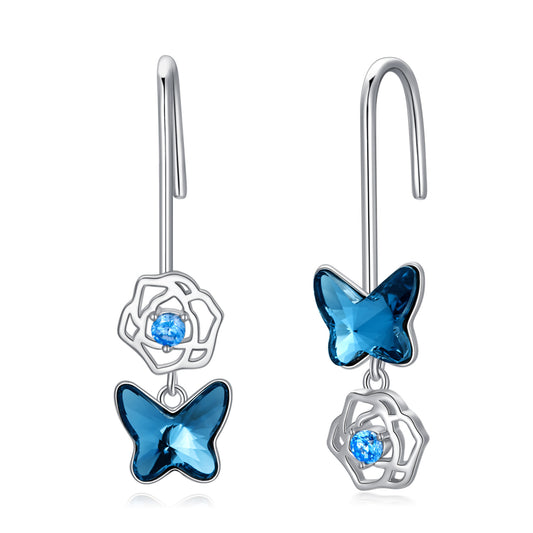 Butterfly Earrings 925 Sterling Silver Drop Earring -   - anassiri.com anassiri.com