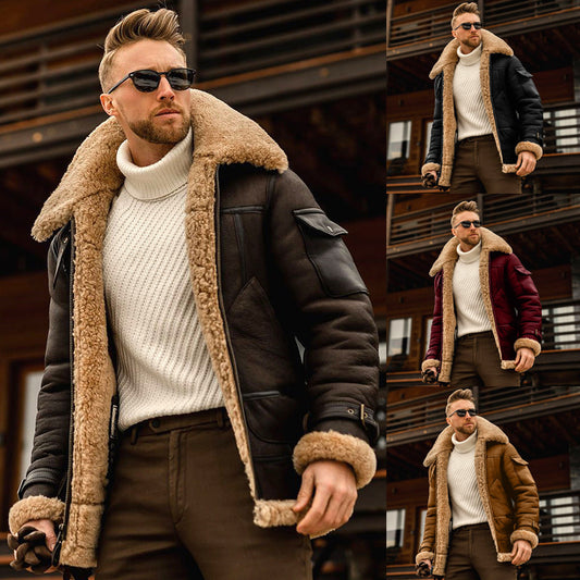 Men's Jacket Fur One Winter Coat Thicker Hair -  Montant hommes - anassiri.com anassiri.com